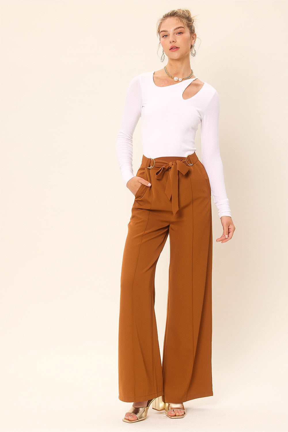 Cut Out Long Sleeve Knit Top