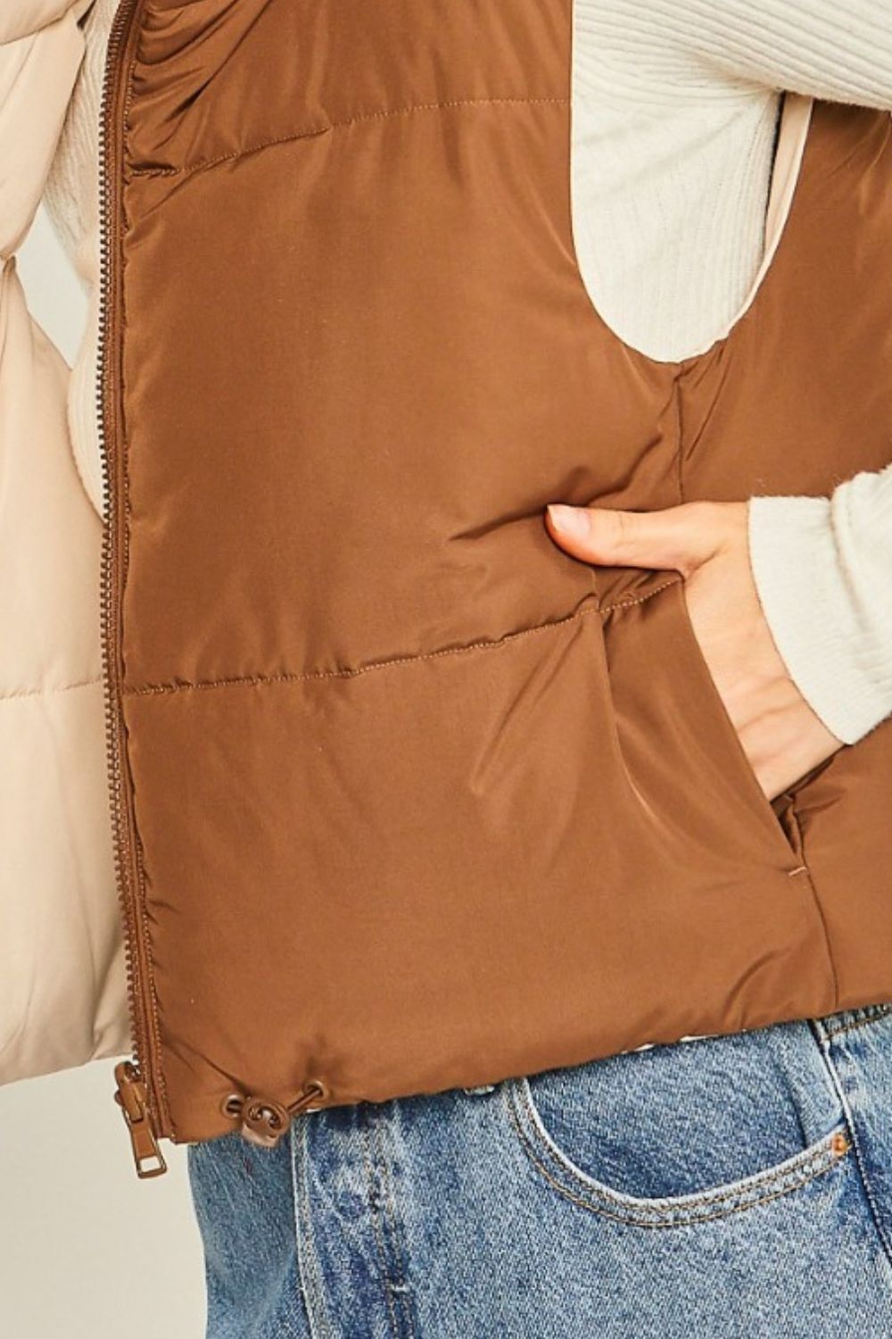 Cropped Contrast Reversible Vest