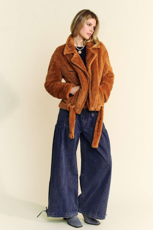 Fuzzy Zip Up Jacket