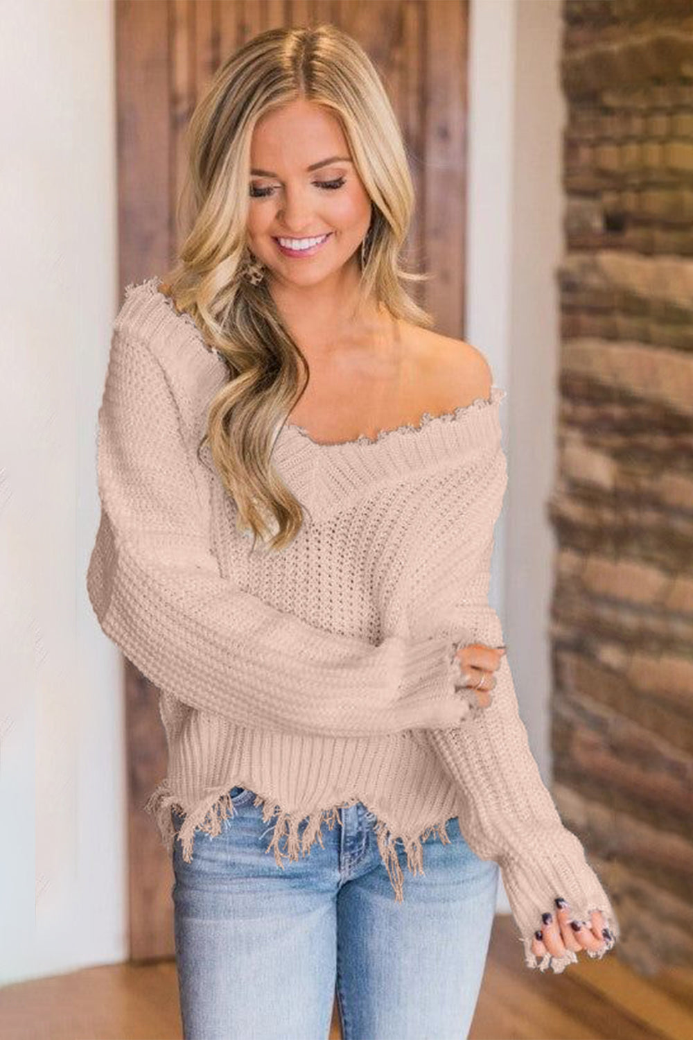 Frayed Hem Sweater
