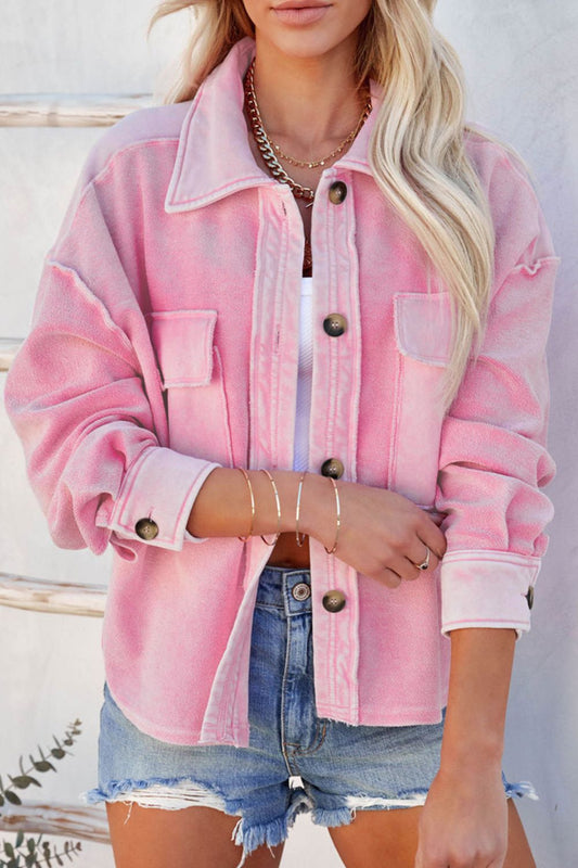 Pink Drop Shoulder Jacket