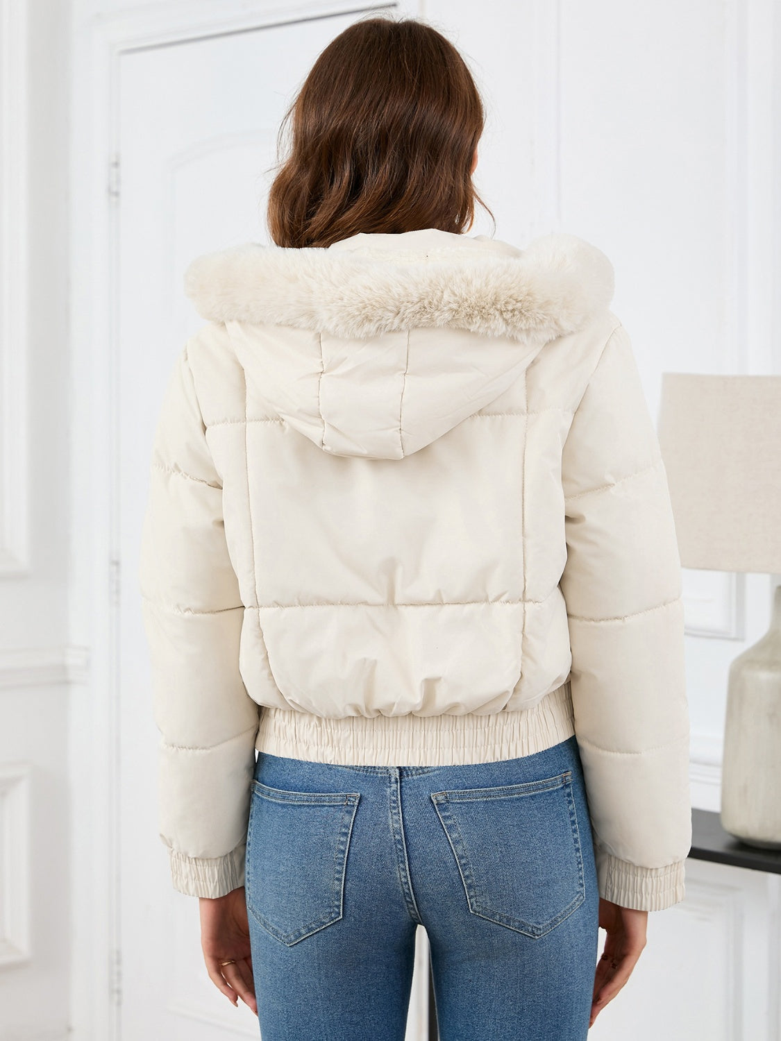 Cropped Hooded Winter Coat