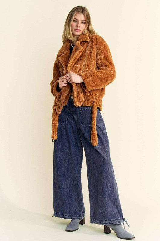 Fuzzy Zip Up Jacket