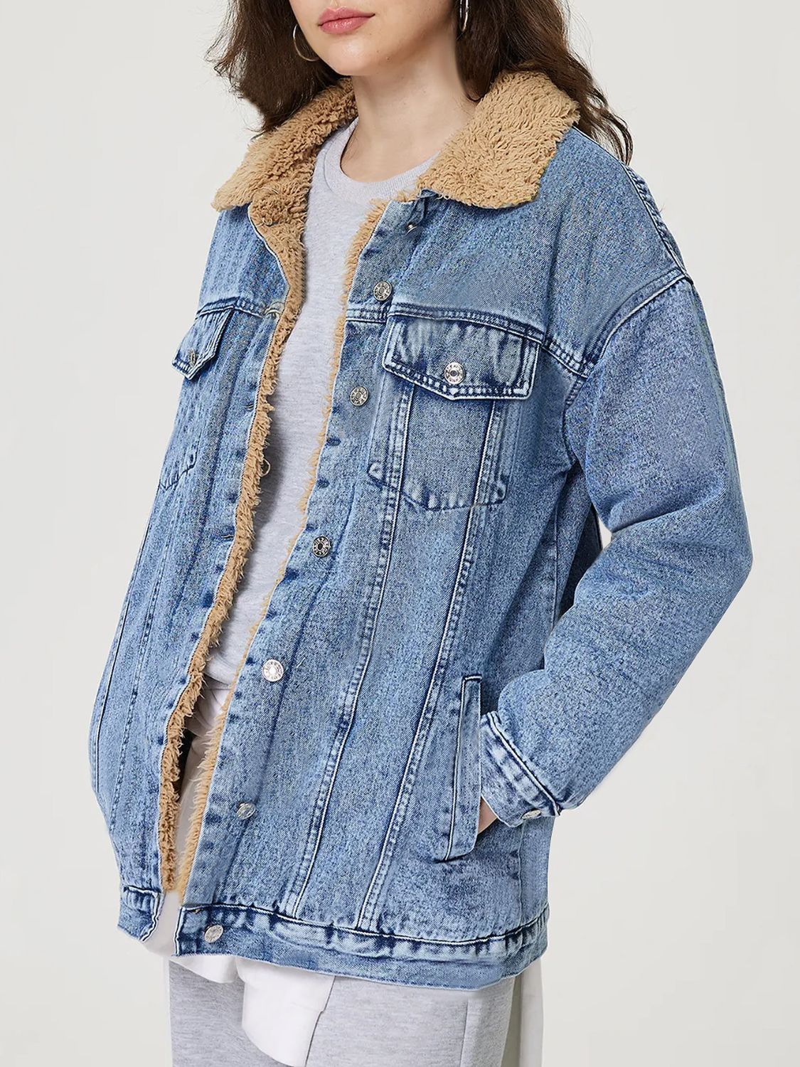 Plush Denim Jacket
