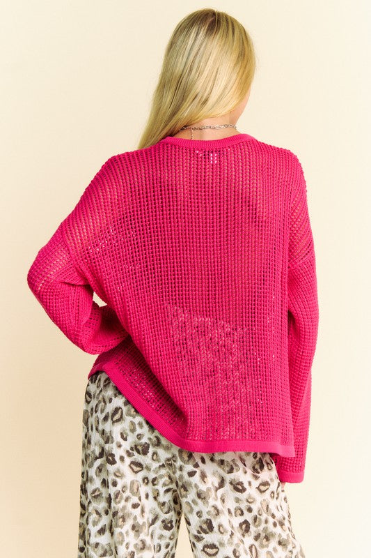 Star Front Crochet Knit Top