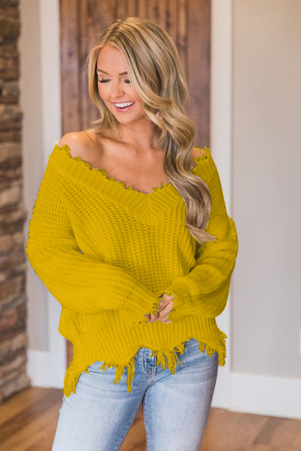 Frayed Hem Sweater
