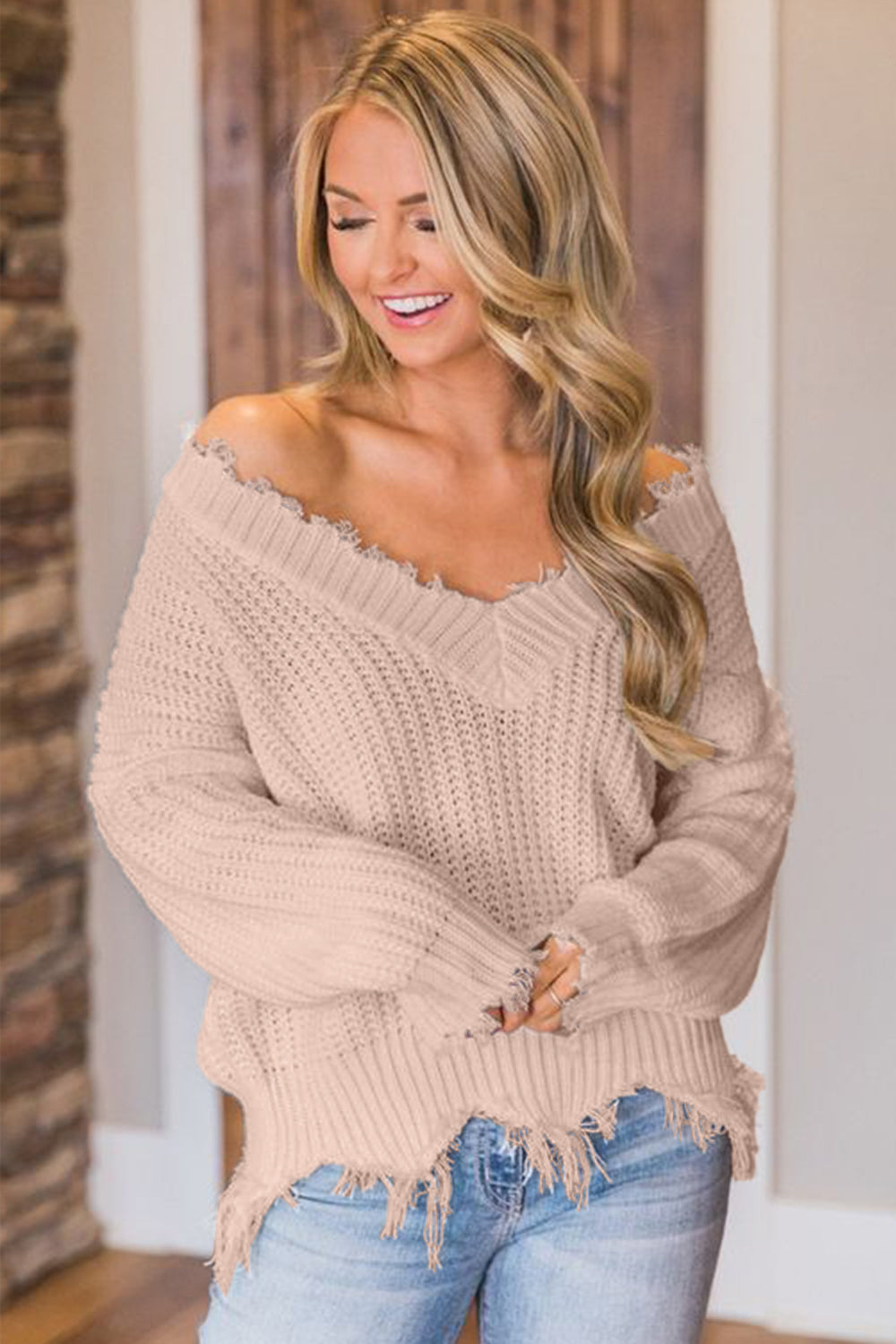 Frayed Hem Sweater