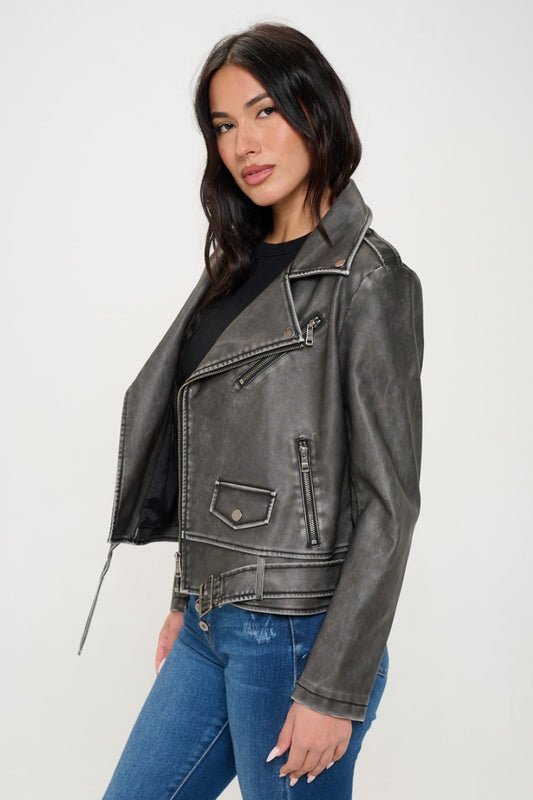 Biker Jacket with Belt