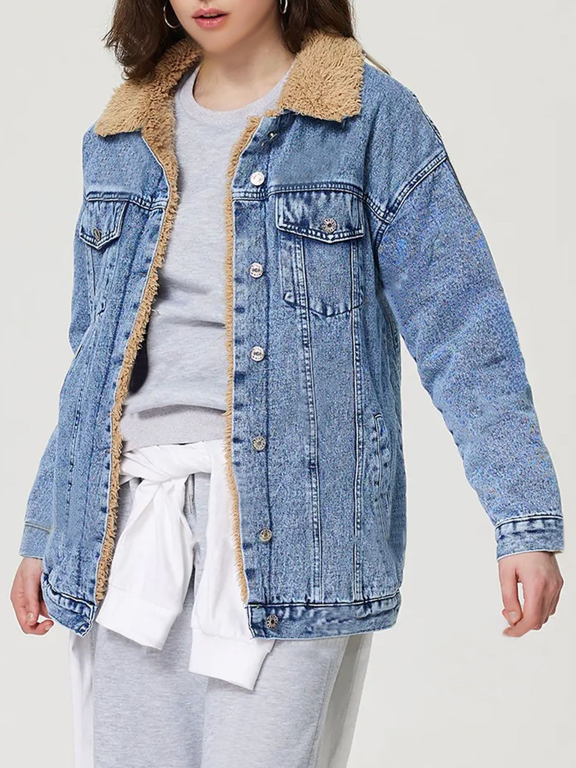 Plush Denim Jacket