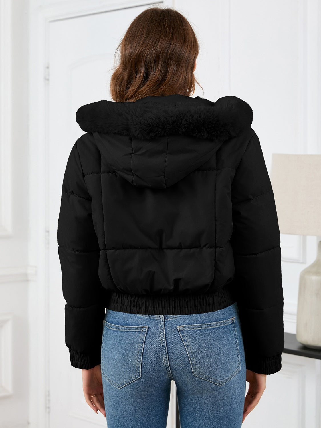 Cropped Hooded Winter Coat