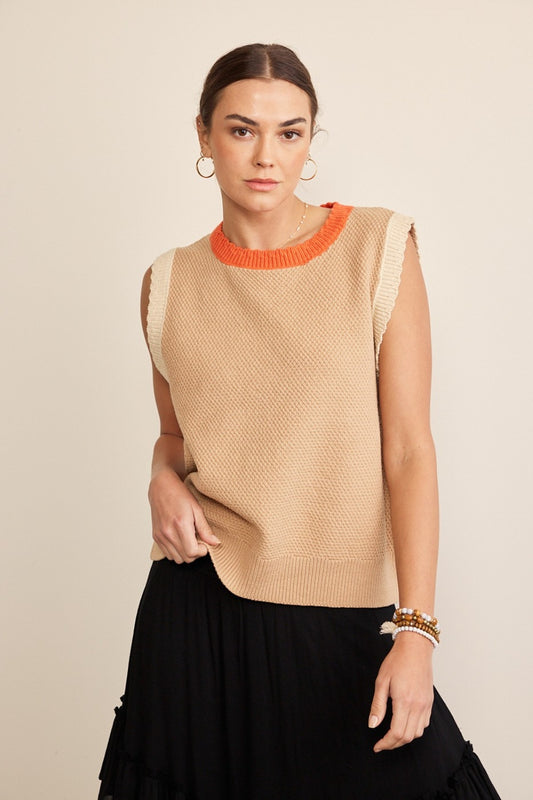 Contrast Round Neck Sweater