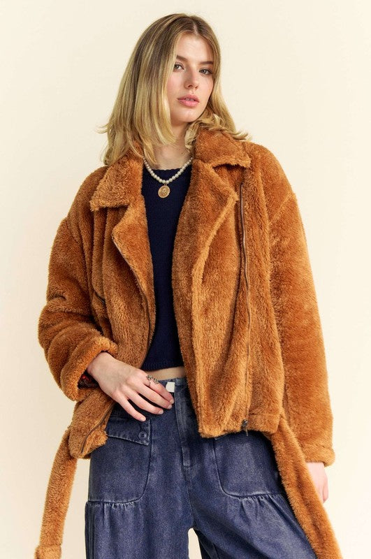 Fuzzy Zip Up Jacket