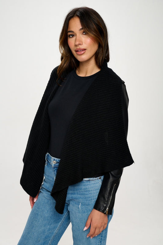 Faux Leather Crop Jacket