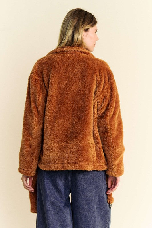 Fuzzy Zip Up Jacket